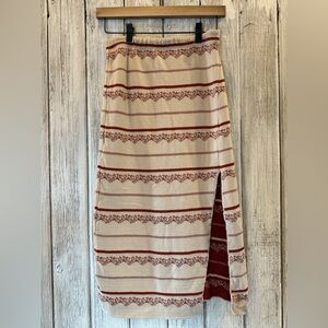 Free People Tan and Burnt Orange Pencil Skirt